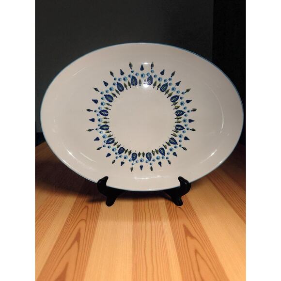 1960s MCM Marshall-Burns Marcrest USA SWISS ALPINE Oblong Dinner Platter 14x10 - Picture 1 of 8